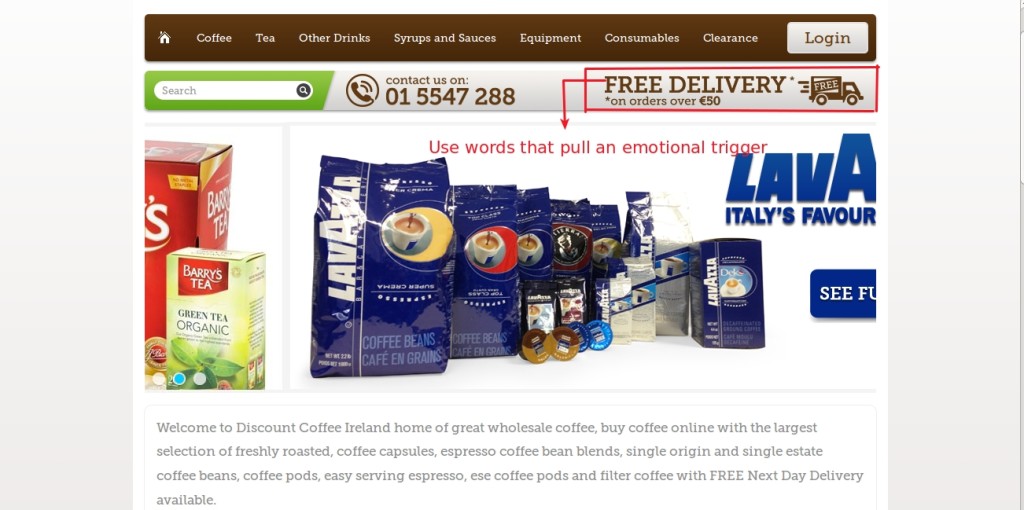 discount coffee web design