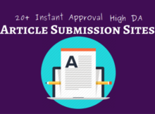 Instant approval article submission sites list